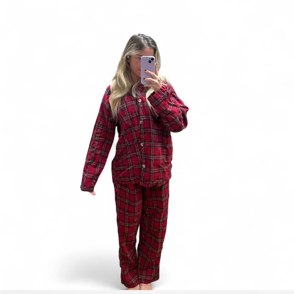 Women's Red Plaid Pajama Set